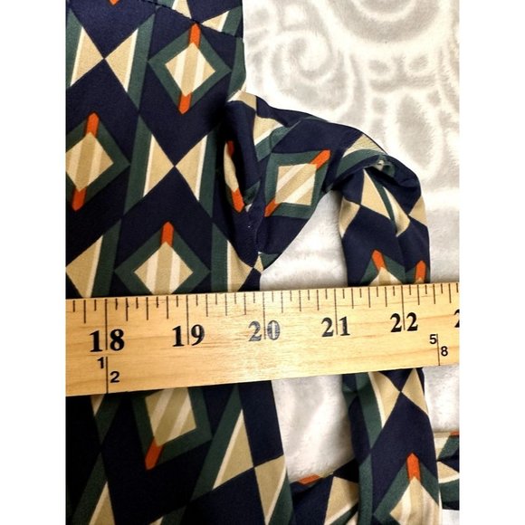 Audrey Whitmore Greenwhich Elbow Sleeve Wrap Dress geometric Print size 2x EUC - Picture 12 of 16